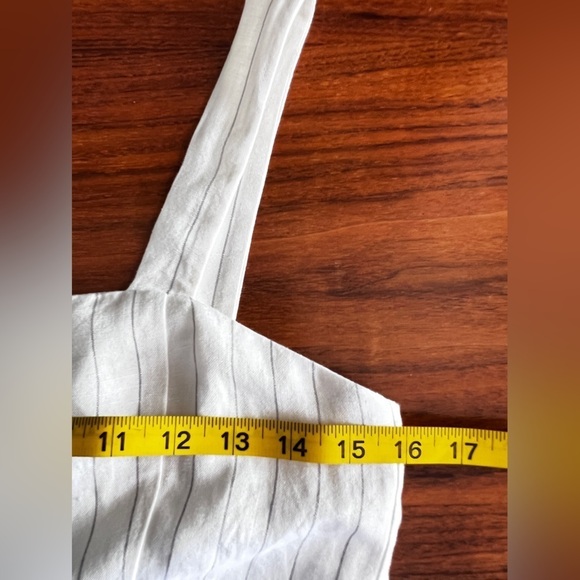 Club Monaco NWT Mini White Striped Linen Dress size 2 - Picture 13 of 15